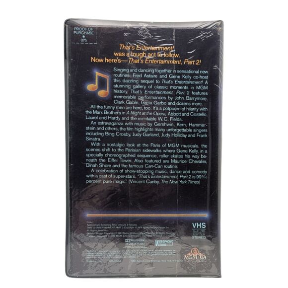 That’s Entertainment! Part 2 VHS (Sealed) Fred Astaire Gene Kelly MGM - Picture 2 of 6